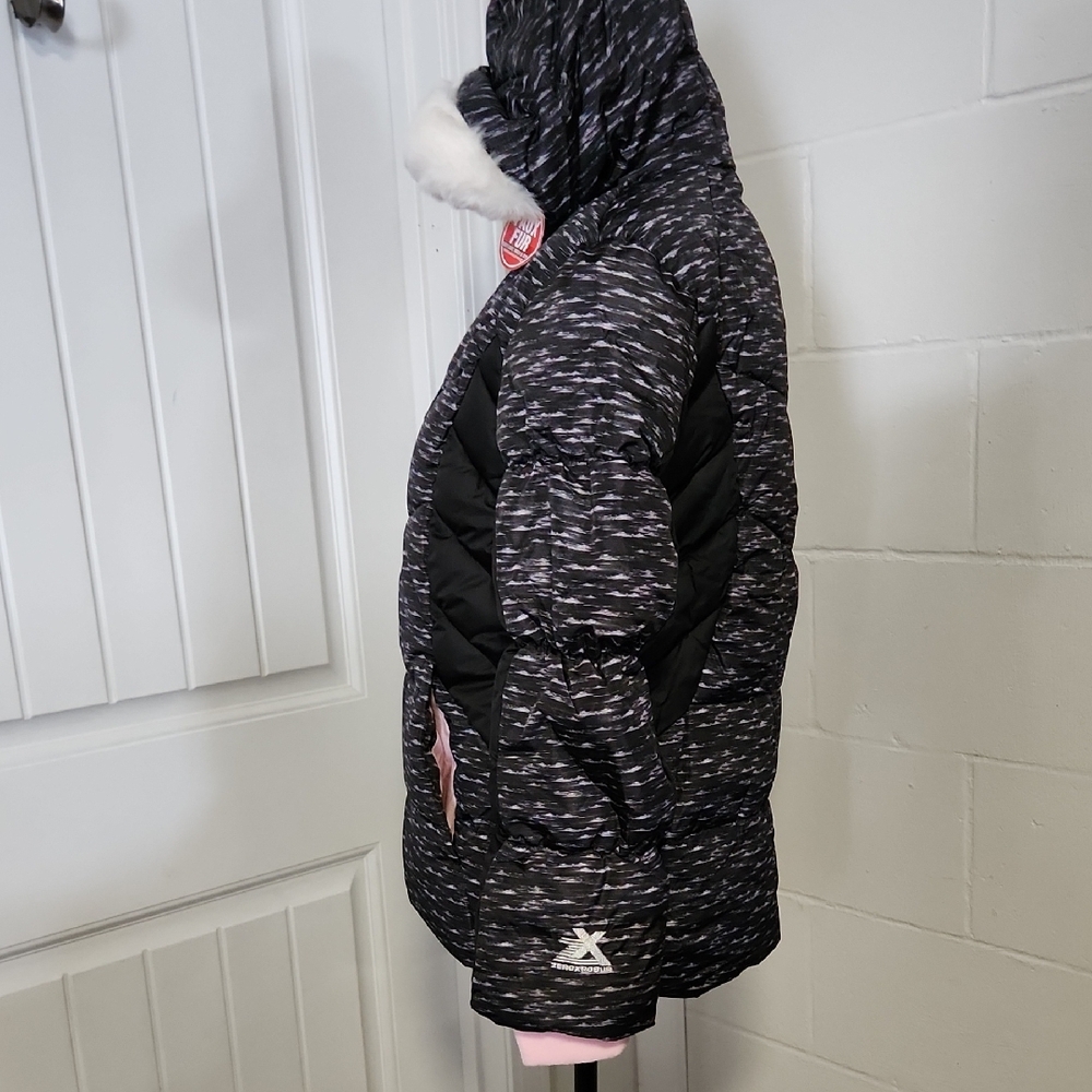 ZeroXposur Black Heathered Puffer Jacket with Pink Accents Youth XL - Picture 3 of 7